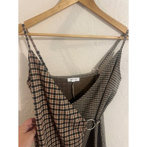 Stitch & Pine Wrap Front Buckle Plaid & checkered Mini Dress - Picture 6 of 9